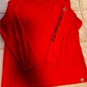 Carhartt Men's Bright Red Long Sleeve Tee XXL